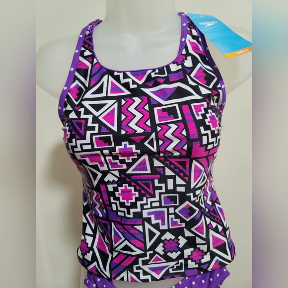 Vibrant Speedo Geometric Tankini - Picture 5 of 12